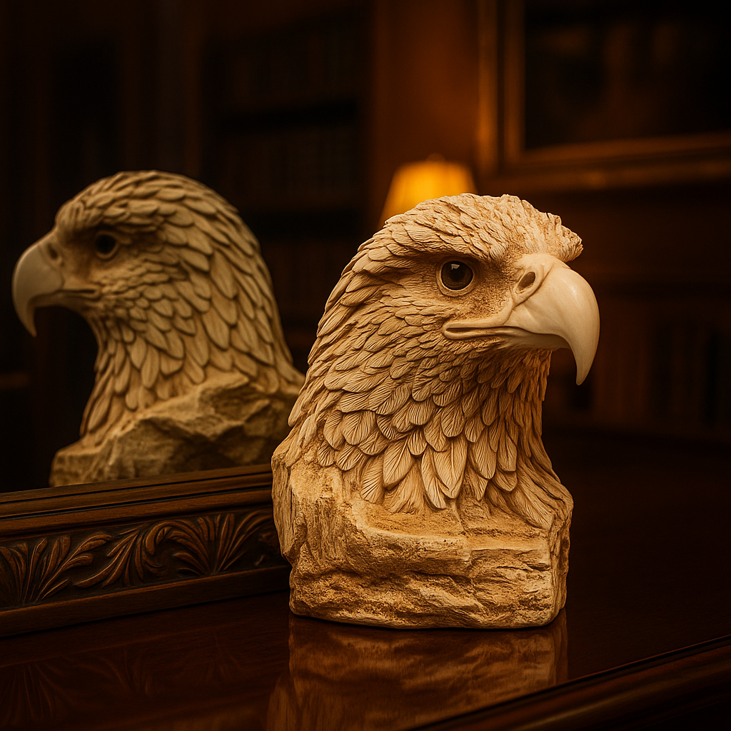 The Off White Royal Falcon – Bold Majesty in Sculpture Muzamil Decor
