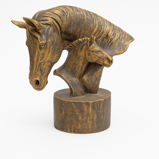 Mother of Horse Sculpture – Antique Gold Finish SHAHI ANDAAZ