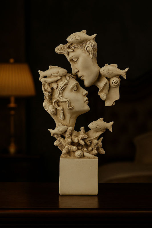 Ocean of Love – Artistic Couple Sculpture with Marine Motif Muzamil Decor