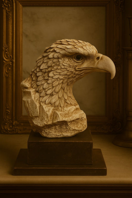 The Off White Royal Falcon – Bold Majesty in Sculpture Muzamil Decor